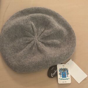 Portolano Light Gray Beret 100% Cashmere